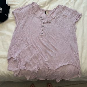 Free People Henley Top in Lilac